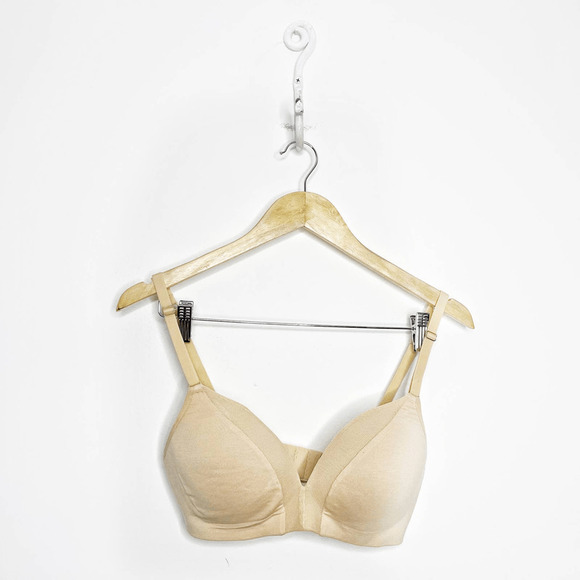 Lively The All Day Deep V No Wire bra toasted almond padded modal womens 34C - Picture 1 of 6